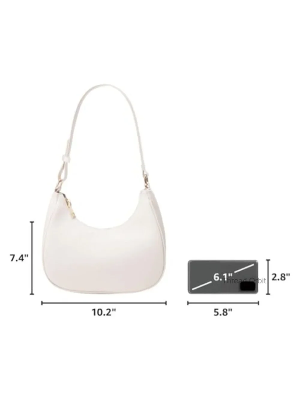 PU Leather Hobo Shoulder Bag Tote Handbag Mini Clutch with Zipper